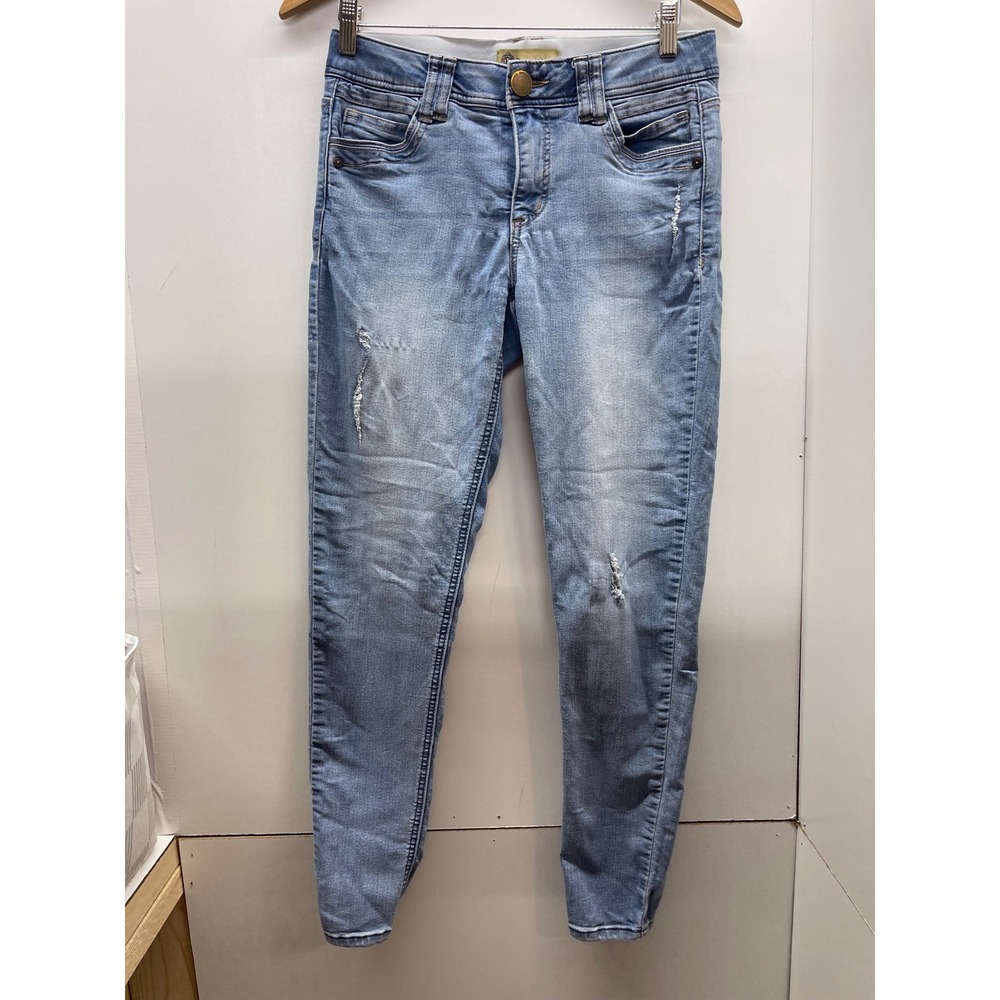 Democracy Ab Technology Skinny Jeans Light Wash Distressed Blue Denim sz 4